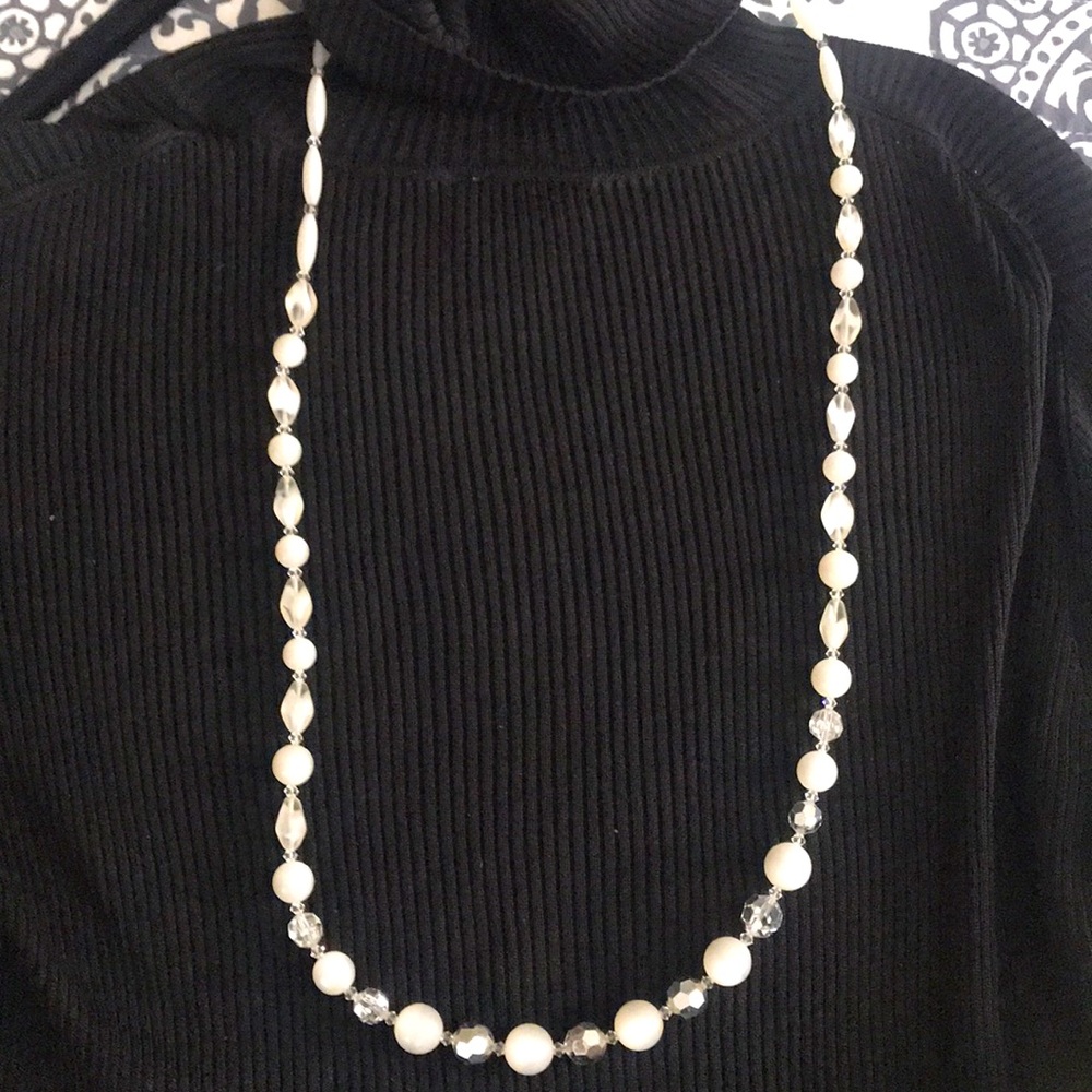 Handcrafted 36” necklace with vintage beads